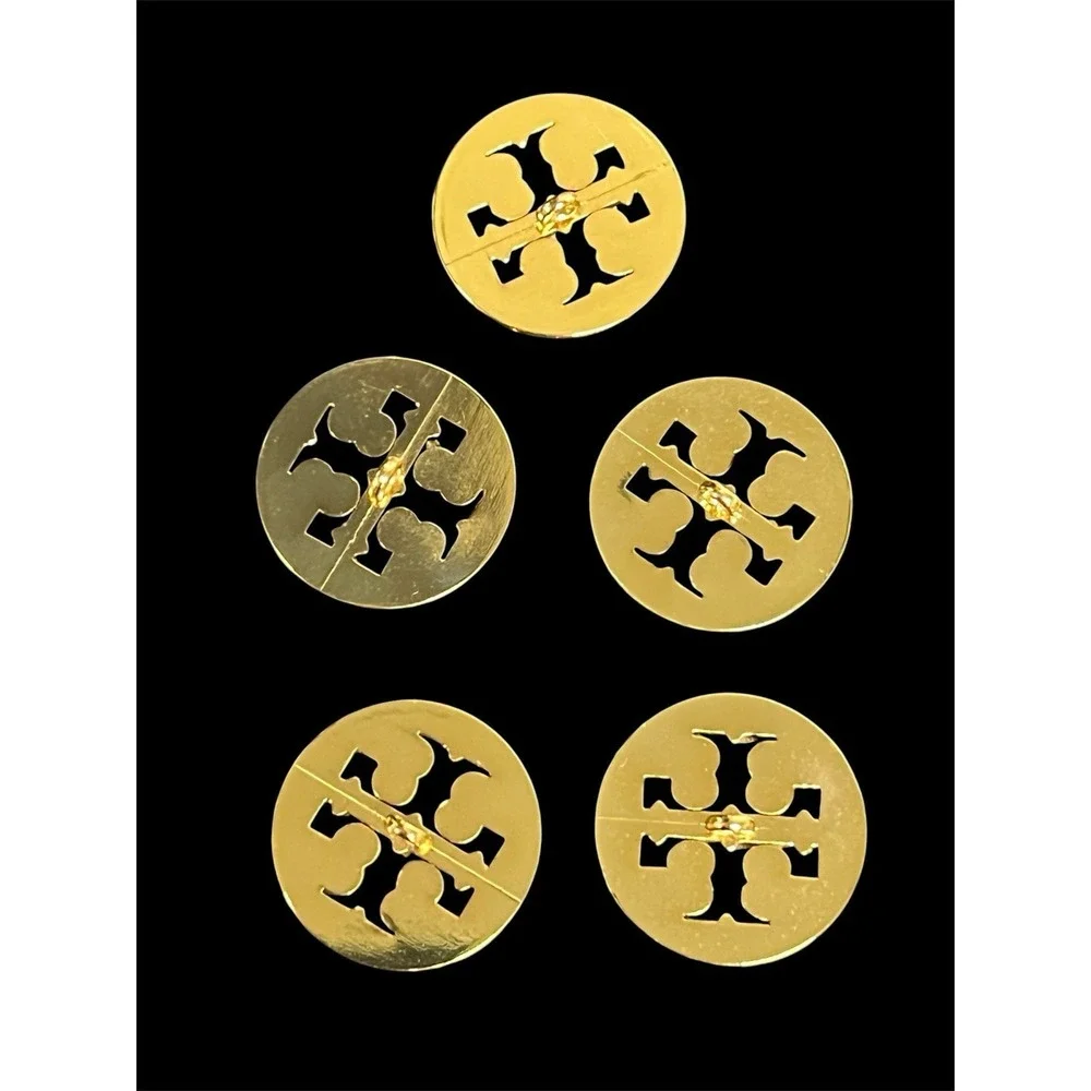 Authentic Tory Burch Buttons Lot of 5 Gold .75